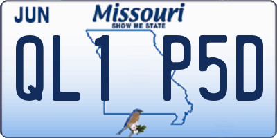 MO license plate QL1P5D