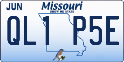 MO license plate QL1P5E