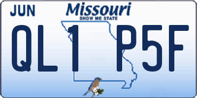 MO license plate QL1P5F