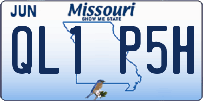 MO license plate QL1P5H
