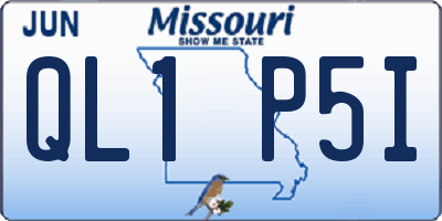 MO license plate QL1P5I