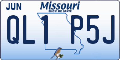 MO license plate QL1P5J