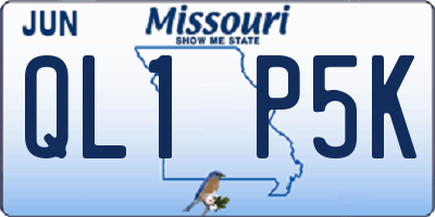 MO license plate QL1P5K
