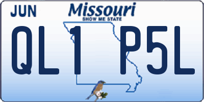 MO license plate QL1P5L