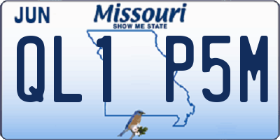 MO license plate QL1P5M