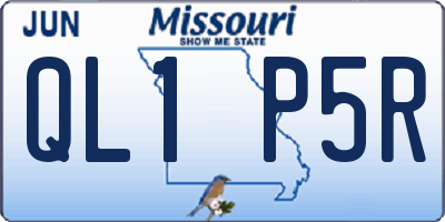 MO license plate QL1P5R