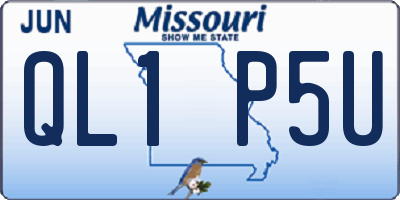 MO license plate QL1P5U