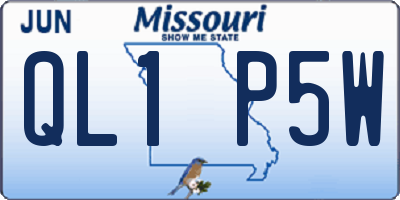 MO license plate QL1P5W