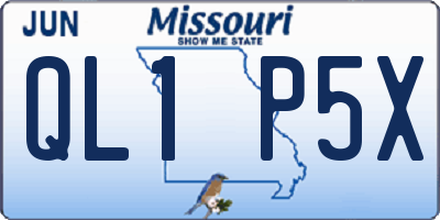 MO license plate QL1P5X