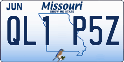 MO license plate QL1P5Z