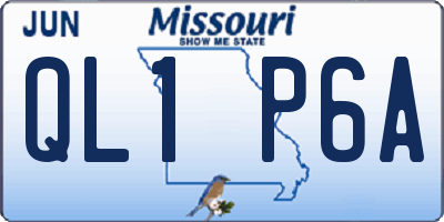 MO license plate QL1P6A