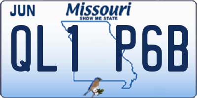 MO license plate QL1P6B