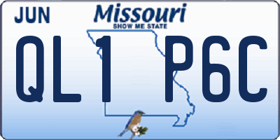 MO license plate QL1P6C