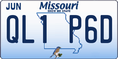 MO license plate QL1P6D