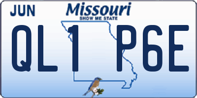 MO license plate QL1P6E