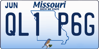 MO license plate QL1P6G