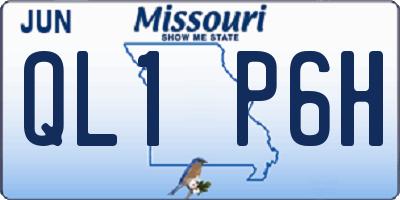 MO license plate QL1P6H