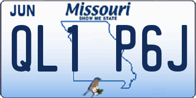 MO license plate QL1P6J