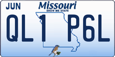 MO license plate QL1P6L