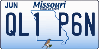 MO license plate QL1P6N