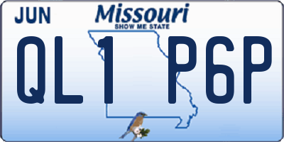 MO license plate QL1P6P
