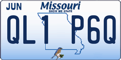 MO license plate QL1P6Q