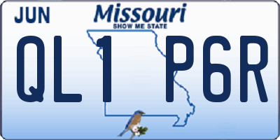 MO license plate QL1P6R