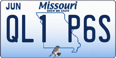 MO license plate QL1P6S