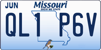 MO license plate QL1P6V