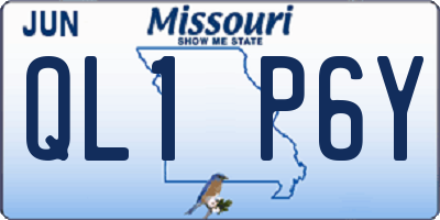 MO license plate QL1P6Y