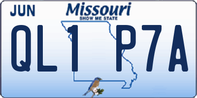 MO license plate QL1P7A