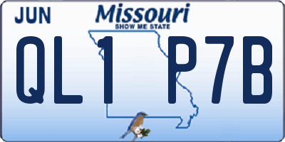 MO license plate QL1P7B