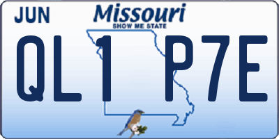 MO license plate QL1P7E