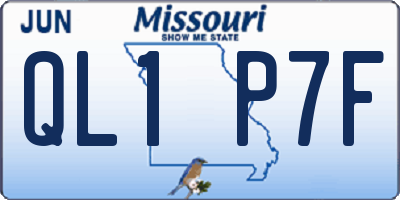 MO license plate QL1P7F