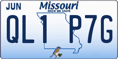 MO license plate QL1P7G