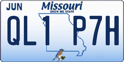 MO license plate QL1P7H