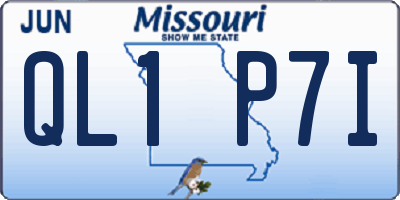 MO license plate QL1P7I