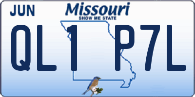 MO license plate QL1P7L