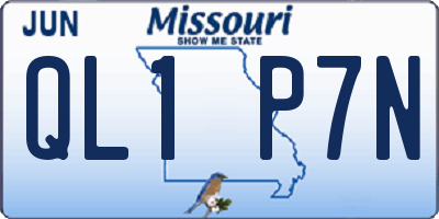 MO license plate QL1P7N