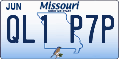 MO license plate QL1P7P