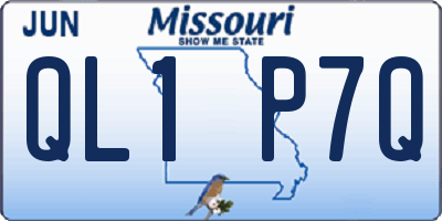 MO license plate QL1P7Q