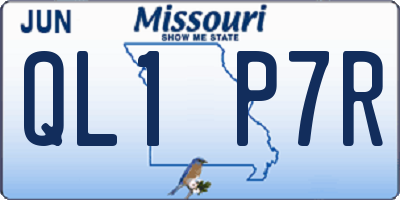 MO license plate QL1P7R