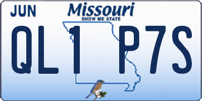MO license plate QL1P7S
