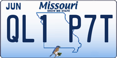 MO license plate QL1P7T
