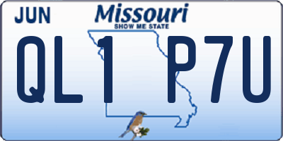 MO license plate QL1P7U