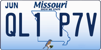 MO license plate QL1P7V