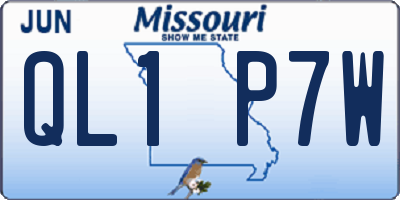 MO license plate QL1P7W