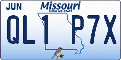 MO license plate QL1P7X