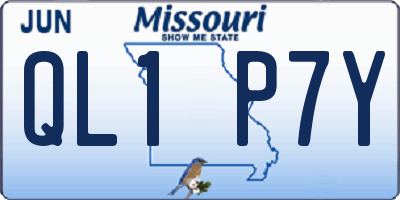MO license plate QL1P7Y