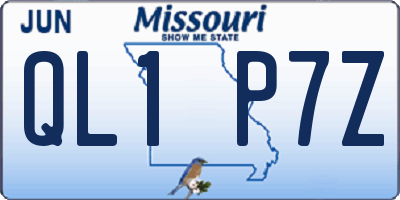 MO license plate QL1P7Z